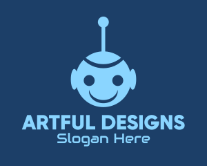 Illustration - Happy Blue Robot Boy logo design