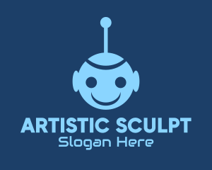 Happy Blue Robot Boy logo design