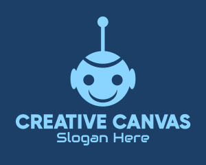 Illustration - Happy Blue Robot Boy logo design