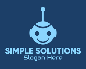 Happy Blue Robot Boy logo design