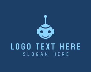 Happy Blue Robot Boy logo design