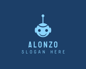 Happy Blue Robot Boy logo design