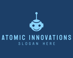 Happy Blue Robot Boy logo design