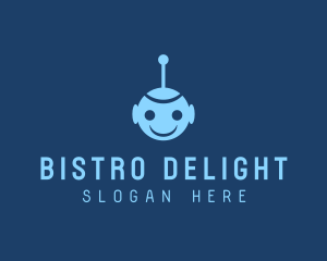 Happy Blue Robot Boy logo design