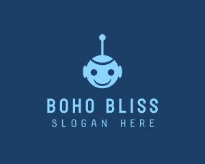 Happy Blue Robot Boy logo design