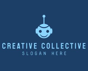 Happy Blue Robot Boy logo design