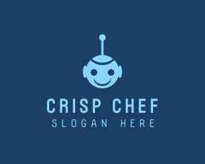 Happy Blue Robot Boy logo design