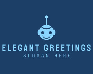 Happy Blue Robot Boy logo design