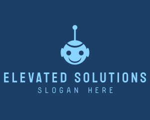 Happy Blue Robot Boy logo design