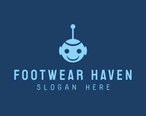 Happy Blue Robot Boy logo design