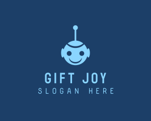 Happy Blue Robot Boy logo design