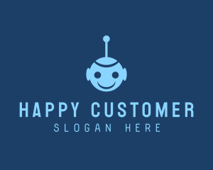 Happy Blue Robot Boy logo design