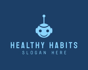 Happy Blue Robot Boy logo design