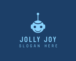 Happy Blue Robot Boy logo design