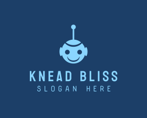 Happy Blue Robot Boy logo design