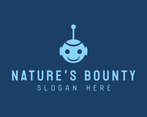 Happy Blue Robot Boy logo design