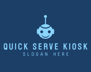 Happy Blue Robot Boy logo design