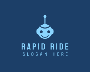 Happy Blue Robot Boy logo design