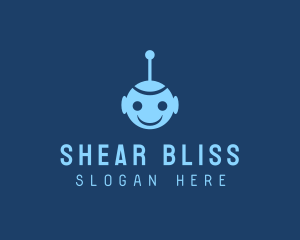 Happy Blue Robot Boy logo design