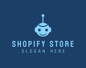 Happy Blue Robot Boy logo design