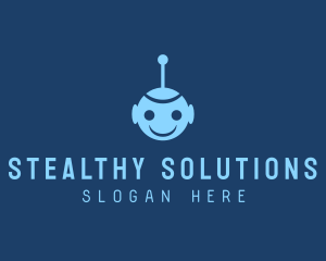 Happy Blue Robot Boy logo design