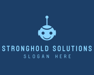 Happy Blue Robot Boy logo design