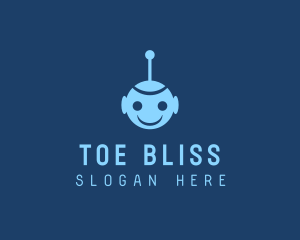 Happy Blue Robot Boy logo design