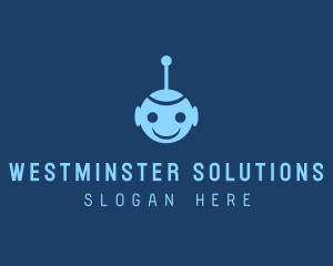 Happy Blue Robot Boy logo design