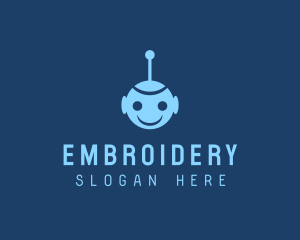 Happy Blue Robot Boy logo design