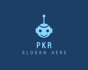 Happy Blue Robot Boy logo design