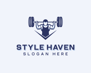 Man - Weightlifting Strong Man logo design