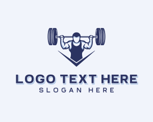 Man - Weightlifting Strong Man logo design