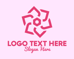 Girl - Pink Cosmetic Flower logo design