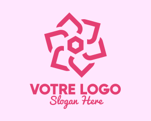Hair Salon - Pink Cosmetic Flower logo design