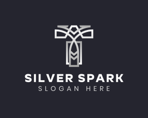 Silver - Luxury Silver Letter T logo design