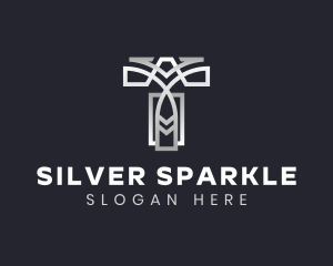 Silver - Luxury Silver Letter T logo design