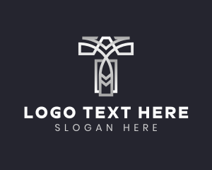Abstract - Luxury Silver Letter T logo design