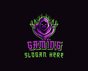 Hunter - Ninja Gaming Flames logo design