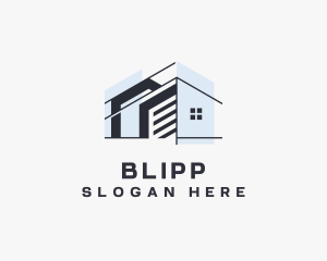 Housing - Architecture House Blueprint logo design