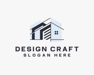 Architecture House Blueprint logo design