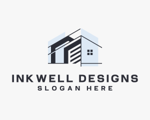 Architecture House Blueprint logo design