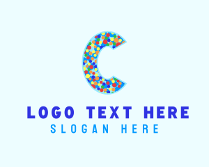 Snack - Ice Cream Sprinkles Letter C logo design
