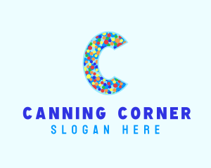 Ice Cream Sprinkles Letter C logo design