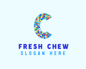 Gum - Ice Cream Sprinkles Letter C logo design
