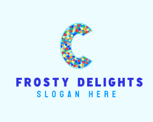 Icing - Ice Cream Sprinkles Letter C logo design