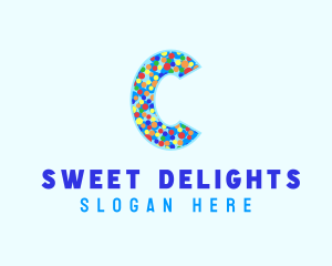 Lollipop - Ice Cream Sprinkles Letter C logo design