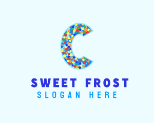 Icing - Ice Cream Sprinkles Letter C logo design