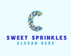 Sprinkles - Ice Cream Sprinkles Letter C logo design