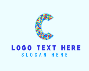 Lollies - Ice Cream Sprinkles Letter C logo design