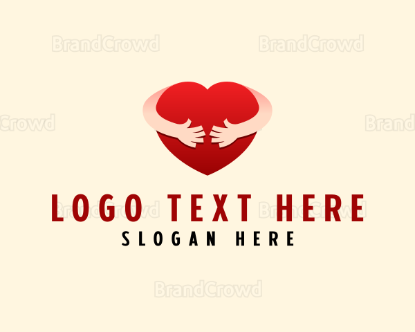 Caring Heart Hug Logo